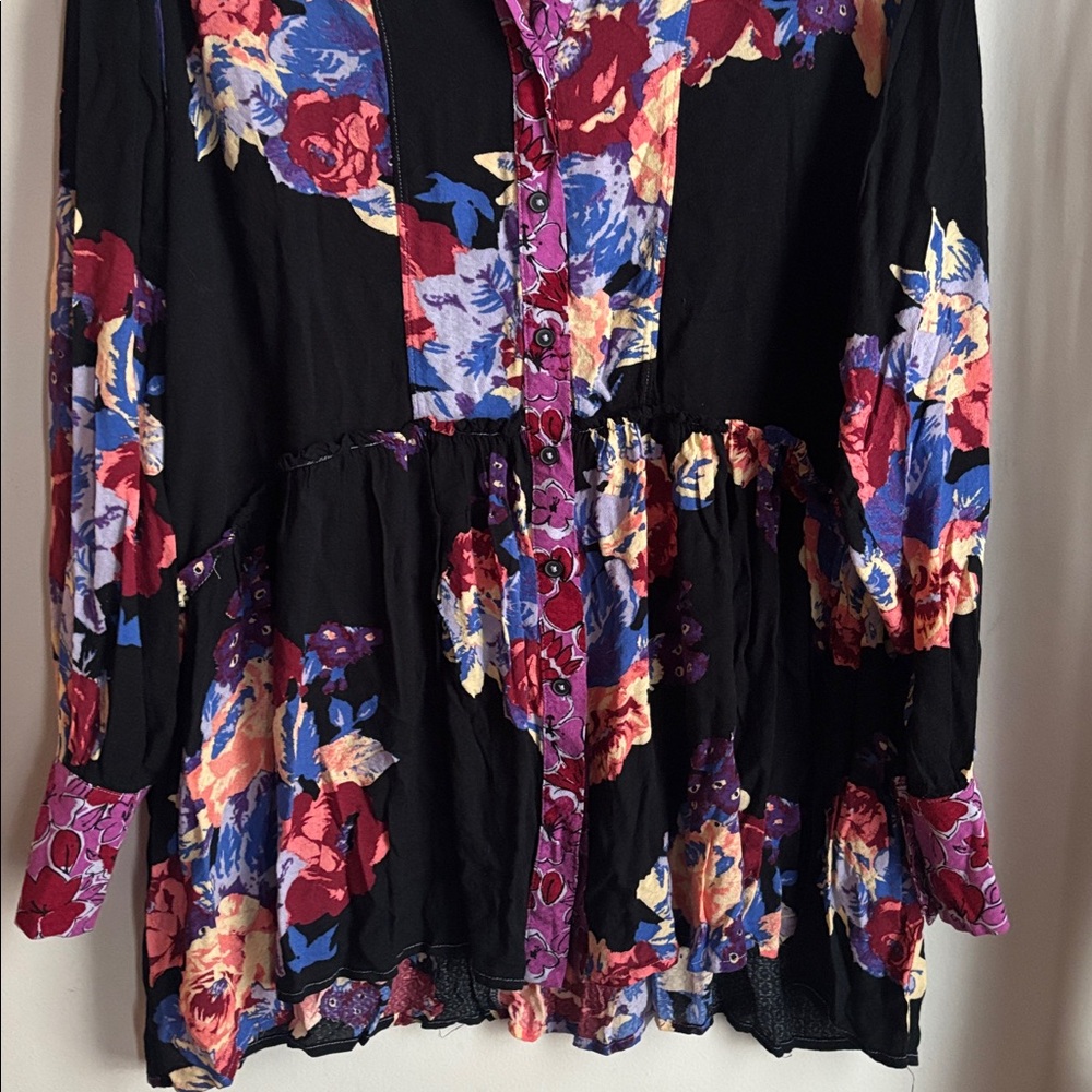 Free People | Brunch A Bunch Floral Tunic Sz S - Picture 9 of 13